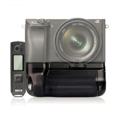 Abbildung von Batteriegriff für Sony Alpha A6500 + Funk Timer Fernbedienung Akkugriff perfekt Hochformat MK Pro