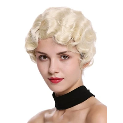 Abbildung von WIG ME UP LD501 613 Damenperücke Perücke kurz 20er Jahre Swing Charleston Welle gewellt Scheitel Platinblond