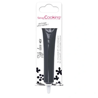 Abbildung von ScrapCooking Schokoladenstift Schwarz Zuckerschrift 25 g Essbarer Dekorativer Zuckerstift Schreiben und Zeichnen Beschriftung von Fondant, Glasuren, Torten 6810