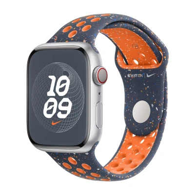 Abbildung von Apple Watch Armband Original Silikon und TPU (weich) Blau Geeignet für Series 1 9 / SE Ultra (2)