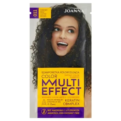 Abbildung von Joanna Tönungsshampoo “Multi Effect Haarfärbe Shampoo im Beutel Haltbarkeit 4 bis 8 Wäschen Haartönung ohne Ammoniak und Oxidationsmittel Kaffeebraun