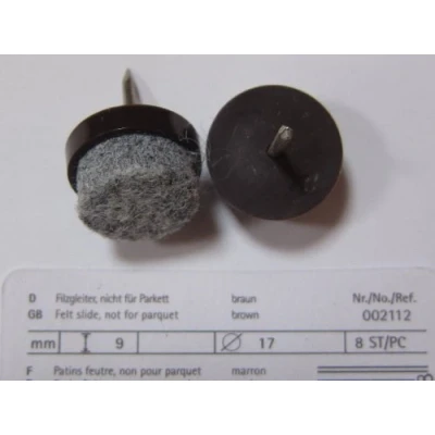 Abbildung von Hettich Filzgleiter, Kunststoff/Filz, braun, 9 x 17 mm, 8 Stück, 002112