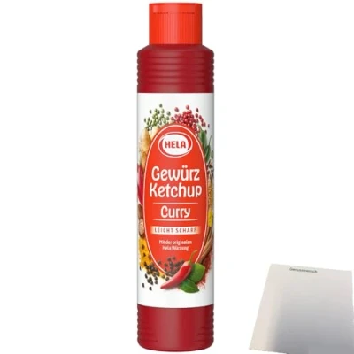 Abbildung von Hela Curry Gewürz Ketchup leicht scharf (800ml Flasche) + usy Block