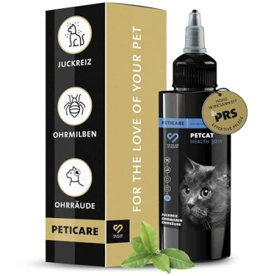 Abbildung von Peticare Anti Parasiten Mittel für Katzen Ohren, gegen Ohrmilben Pilze 100 ml