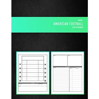 Abbildung von American Football Play Designer: Playbook notebook for junior and senior gridiron coaches, coaching staff playmakers Draw, create record you newest foot ball plays Black book cover
