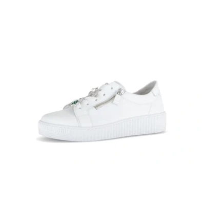 Abbildung von Gabor Damen Low Top Sneaker, Frauen Halbschuhe,schnürschuhe,schnürer,straßenschuhe,Strassenschuhe,Sportschuhe,Weiss (Silber),35 EU / 2.5 UK