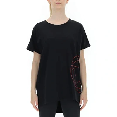 Abbildung von JEEP O102259 B170 J Damen T Shirt Oversize Star Outline Seitendruck Ärmel Umschlag J21W Black/Flame Re S