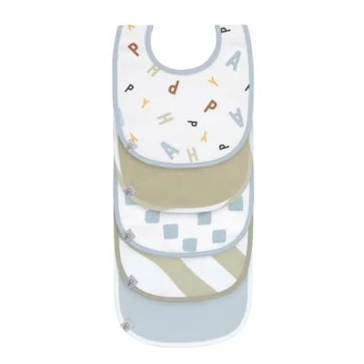 Abbildung von LÄSSIG Baby Kleinkind Lätzchen Set (5 St.) Klettverschluss Baumwolle wasserdicht/Value Pack Bib Happy Fruits light blue khaki