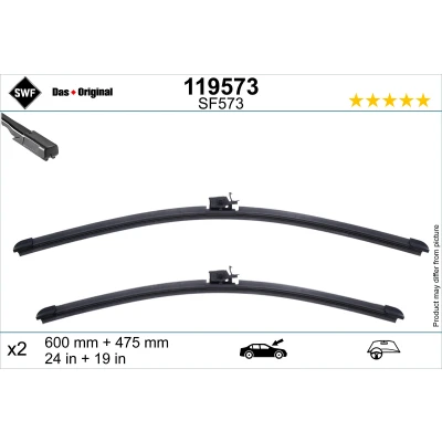 Abbildung von Scheibenwischer Swf 119573 600, 475mm vorne mit Spoiler für Linkslenker MERCEDES BENZ: A Klasse, CLA T modell, GLA