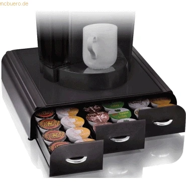 Abbildung von CEP Dispenser für Kaffeekapseln 3 Schubfächer 34,2x32,7x6,9cm schwarz