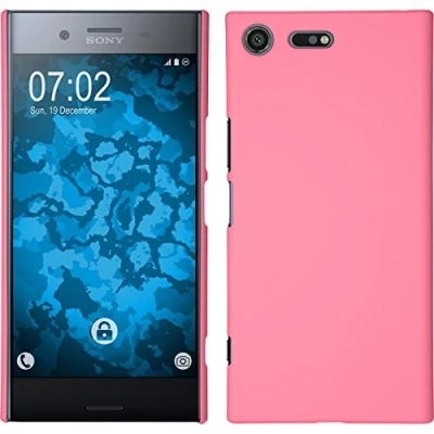 Abbildung von PhoneNatic case kompatibel mit Sony Xperia XZ Premium Hülle rosa gummiert Hard + 2 Schutzfolien