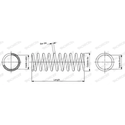 Abbildung von MONROE SP0178 Fahrwerksfeder MAZDA: 626 III Hatchback
