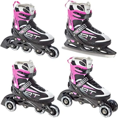 Abbildung von Rollschuhe Verstellbare Schlittschuhe 4in1 Profession Schwarz/Rosa