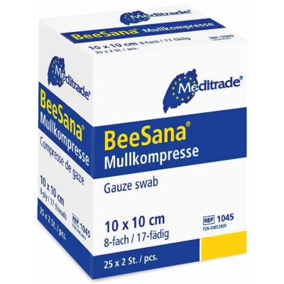 Abbildung von Meditrade® Mull Kompressen BeeSana® 10 cm x