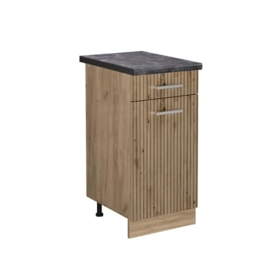 Abbildung von Vicco Küchenunterschrank R Line, Artisan Eiche/Goldkraft Eiche, 40 cm, AP Anthrazit