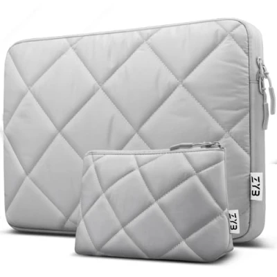 Abbildung von ZYB Laptophülle 15.6 Zoll Laptoptasche Schutzhülle für 15 15,6 Laptop Notebook Lenovo Thinkpad Ideapad HP Acer Dell Samsung Chromebook, Matebook D16,2019 2023 M3 M2 M1 MacBook Pro 16,Grau