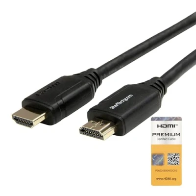 Abbildung von StarTech.com 2m Premium Zertifiziertes HDMI 2.0 Kabel mit Ethernet High Speed Ultra HD 4K 60Hz Verbindungskabel HDR10 (Stecker/Stecker) Für UHD Monitore/TVs/Displays (HDMM2MP)