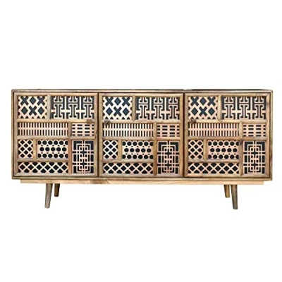 Abbildung von riess ambiente Sideboard MARRAKESCH 160cm natur / schwarz (Einzelartikel, 1 St), Wohnzimmer · Massivholz Mango Kommode Boho Stil