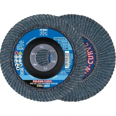 Abbildung von PFERD POLIFAN CURVE PFR SGP STEELOX 69398196 Schleifscheibe, Winkelschleifer 125mm 122001/min 22.23mm