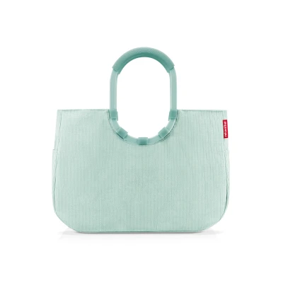 Abbildung von reisenthel loopshopper L cord mint Stabile Tasche mit praktischen Fächern aus recycelten PET Flaschen Charmantes und wasserabweisendes Design