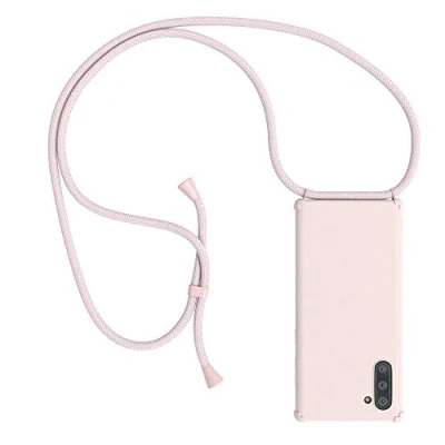 Abbildung von EAZY CASE Handykette kompatibel mit Samsung Galaxy Note 10 Handyhülle Umhängeband, Handykordel Schutzhülle, Silikonhülle, Hülle Band, Stylische Kette für Smartphone, Full Color Altrosa