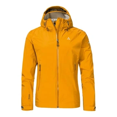 Abbildung von Schöffel Damen 2.5L 3D Jacket Vistdal L, wasserdichte Regenjacke, sportliche Outdoor Jacke, winddicht &amp; atmungsaktiv dank Dermizax Membran, orange glow, 42
