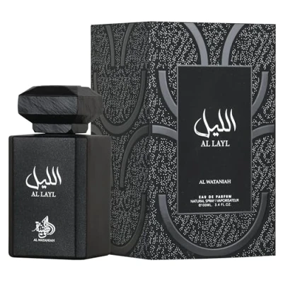Abbildung von Al WATANIAH Layl Luxusduft Unisex, Eau de Parfum 100ml: eine vitalisierende und raffinierte Duftnote für Männer Frauen.