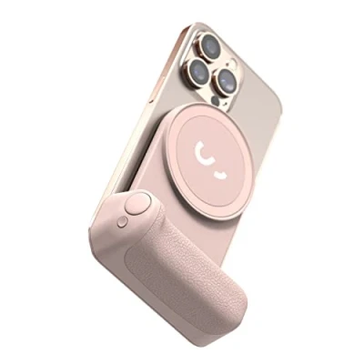Abbildung von ShiftCam SnapGrip mobiler Batteriegriff mit kabellosem Auslöser magnetische Halterung lässt Sich an jedem Telefon befestigen integrierte Powerbank Qi Laden