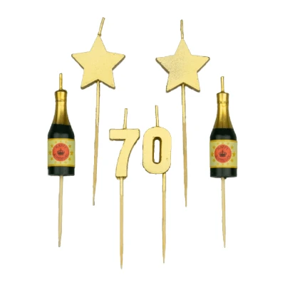 Abbildung von Partykerzen 70 Jahre 10 cm