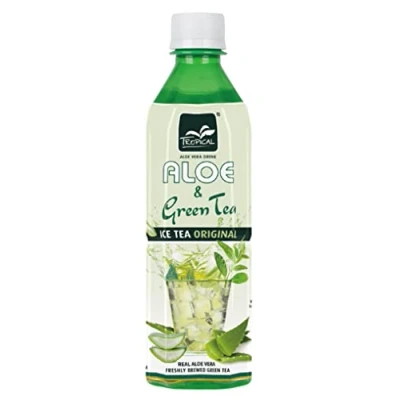 Abbildung von Tropical Aloe Vera Drink Green Tea, erfrischendes Getränk mit echter Vera, Pfand DPG, 1 x 500 ml