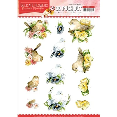 Abbildung von 3D Push Out Precious Marieke Delicate Flowers Birds