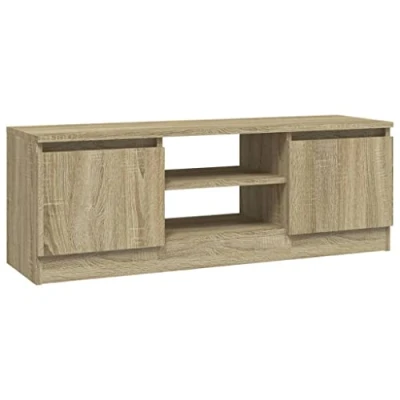 Abbildung von vidaXL TV Schrank mit Tür Lowboard Möbel Tisch Board Sideboard Fernsehschrank Fernsehtisch HiFi Wohnzimmer Sonoma Eiche 102x30x36cm