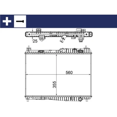 Abbildung von MAHLE ORIGINAL CR 1135 000S Kühler, Motorkühlung für Fahrzeuge mit/ohne Klimaanlage 350 563 23 mit Schraube Kühlrippen mechanisch gefügt