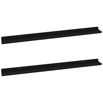 Abbildung von vidaXL 2X Wandregal Bücherregal Wandboard Schweberegal Hängeregal Dekoregal Freischwebend Regal Büroregal Wandablage Schwarz 100x9x3cm