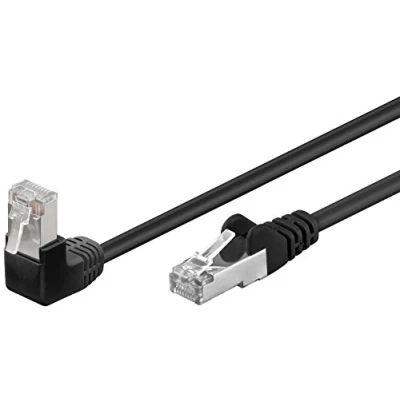 Abbildung von Goobay 3 Stück Netzwerkkabel Cat 5e 1 x 90 Angled F/UTP 0,5 m weiß
