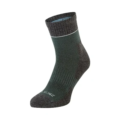 Abbildung von SEALSKINZ Morston Solo Allwetter Socken, schnell trocknend, olivgrün graumeliert cremefarben, Größe S