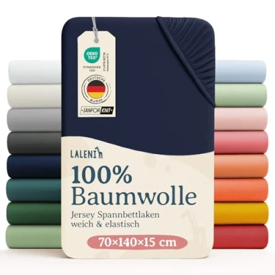 Abbildung von Spannbettlaken Atmungsaktives weiches und wärmendes Spannbettlaken, Laleni, Baumwolle, Gummizug: rundum, (1 Stück), Kinderbett, Spielgitter, Wiege oder Stubenwagen mit Rundumgummizug