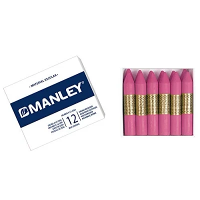 Abbildung von MANLEY MNC04555 Box 12 Wachsmalstifte, hellrosa