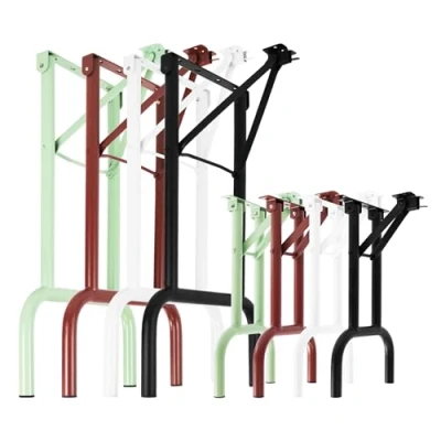 Abbildung von Natural Goods Berlin 2X Bankbeine Metall Weiß für Bierzeltgarnitur klappbar (43 cm x 23 cm) Bankfüße Bierbank Bankkufen Outdoor Bierbankgarnitur Bankgestell Garten, Terrasse &amp; Camping