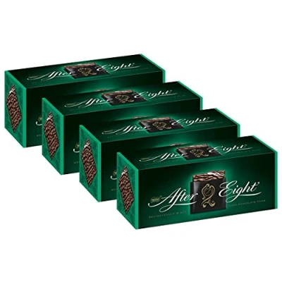 Abbildung von NESTLÉ AFTER EIGHT, hauchdünne Schokoladen Täfelchen aus dunkler Schokolade mit Pfefferminz Cremefüllung, 4er Pack (4 x 200g)