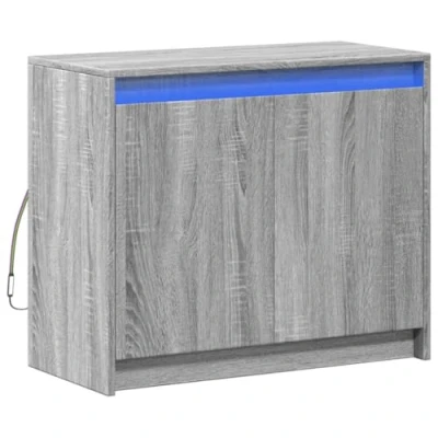 Abbildung von vidaXL LED Sideboard, Kommode mit Stauraum Türen, Beistellschrank für Wohnzimmer Flur, Anrichte Flurschrank, Grau Sonoma Holzwerkstoff