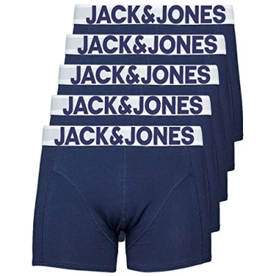 Abbildung von JACK &amp; JONES Herren 5er Pack Boxershorts Mix Unterwäsche Mehrpack,5er Blau,L