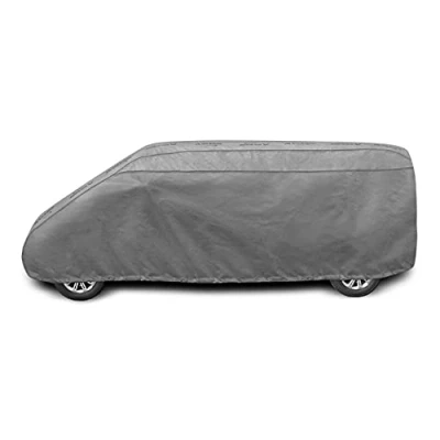 Abbildung von Autoabdeckung Wasserfest &amp; Extrastark Vollgarage Autoplane Abdeckplane gegen Regen Schnee Wind UV Strahlung Laub und Anderen Schmutz Autogarage Autohülle Grau, L540 Van L: 530 540cm / H: 182 190cm