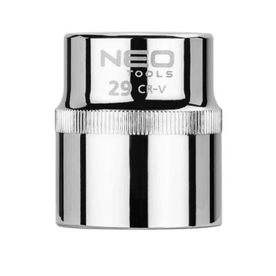 Abbildung von NEO TOOLS 08 029 Steckschlüsseleinsatz 1/2 3124 29 mm Chrom Vanadium Stahl SuperLock