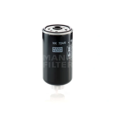 Abbildung von MANN FILTER WK 724/6 Kraftstofffilter Anschraubfilter, mit Wasserablassschraube