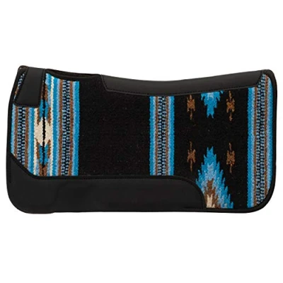 Abbildung von Weaver Leather 35 1676 S8 Sattelpolster aus Wollmischgewebe, Pony, Schwarz/Blau