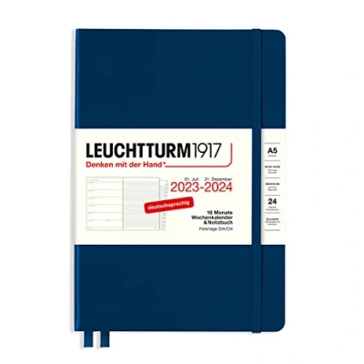 Abbildung von LEUCHTTURM1917 367683 Wochenkalender &amp; Notizbuch Medium (A5) 2024, 18 Monate, Marine, Deutsch