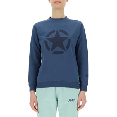 Abbildung von JEEP O102753 Q032 J Damen Sweatshirt MIT Rundhalsausschnitt Stern Großer Aufdruck J23S Canvas Blue/Deep Blu S