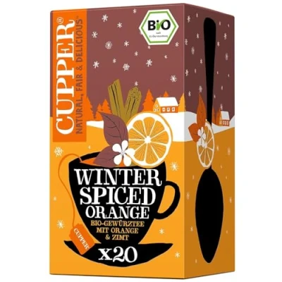 Abbildung von Cupper Bio Gewürztee &quot;Winter Spiced Orange&quot;, Kräutertee, Chai, Zimt, Hibiskus, 20 ungebleichte Teebeutel, umweltfreundlich, fair gehandelt