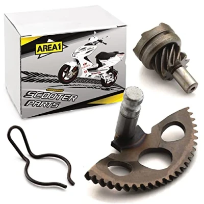 Abbildung von Area1 Kickstarter Reparaturset (Ritzel/Mitnehmer) 50ccm 2 Takt. Kompatibel mit NRG mc2 mc3 Power TPH Fly Liberty Free Zip Sfera, Runner, SR R, S Sprint ET2 LX LXV